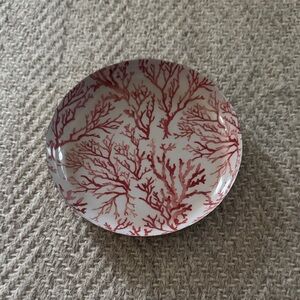 Red Coral Patterned Plate
